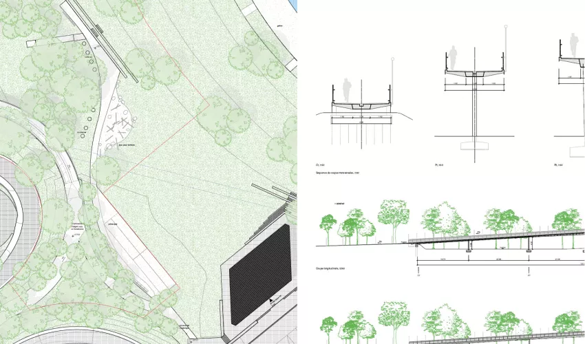 MID architecture - Organisation du concours d'ingénierie Passerelle des Orchidées, Commune de Bellevue